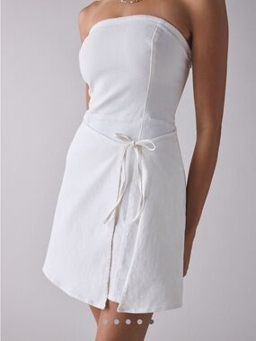 Urban Outfitters White Strapless Tie-Front Mini Dress